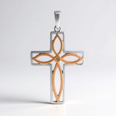 Ciondolo in argento con Diamante Argyle Rose de France I1 (Annette)