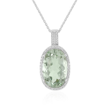 Grüner Amethyst-Silberhalskette