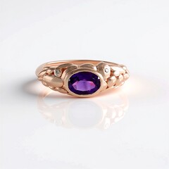 Anello in argento con Ametista Zambiana