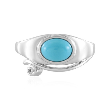 Anillo en plata con Turquesa bella durmiente (de Melo Essence)