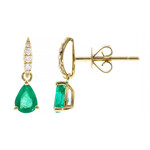 Gouden oorbellen met AAA Zambia smaragden