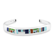 Bracelet en argent et Turquoise bleue de Mohavie (Jones Lee)