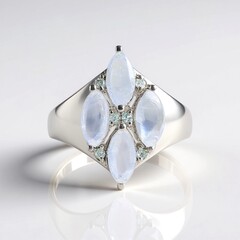 Anello in argento con Pietra di Luna Blu (KM by Juwelo)