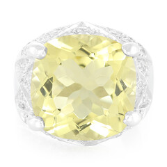 Bague en argent et Citrine jaune citron