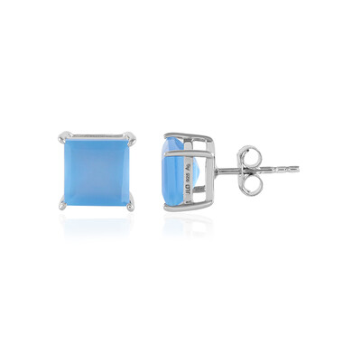Pendientes en plata con Calcedonia azul