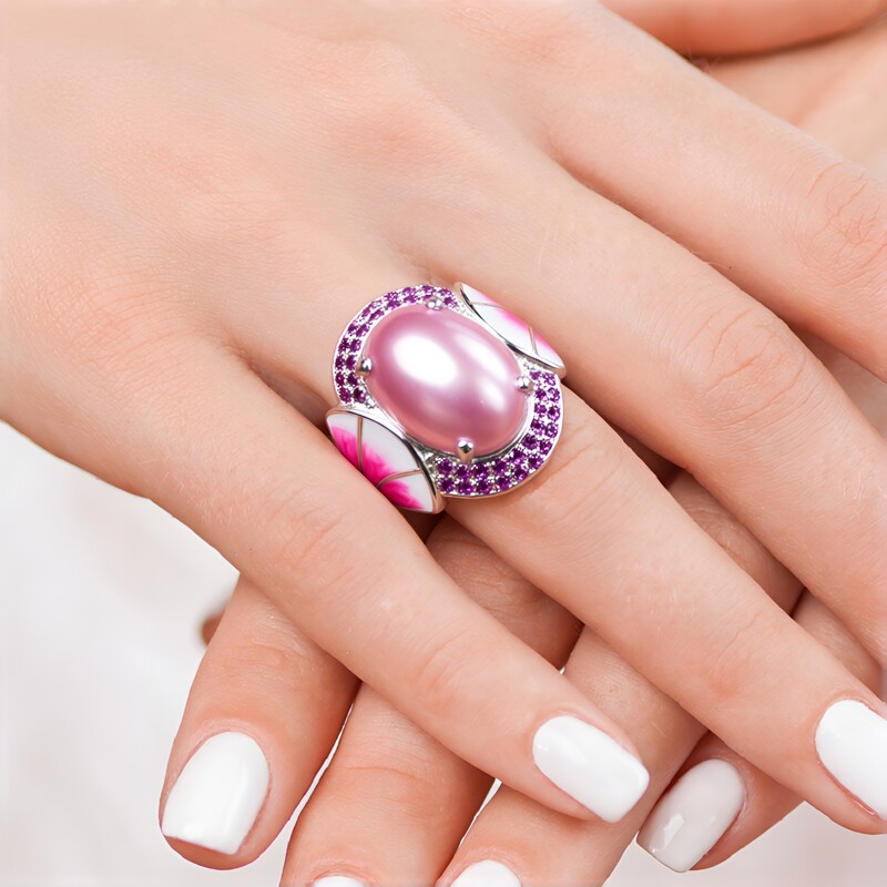 Mabe-Perlen-Silberring (Dallas Prince Designs)