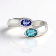 Anello in argento con Apatite Paraiba (KM by Juwelo)