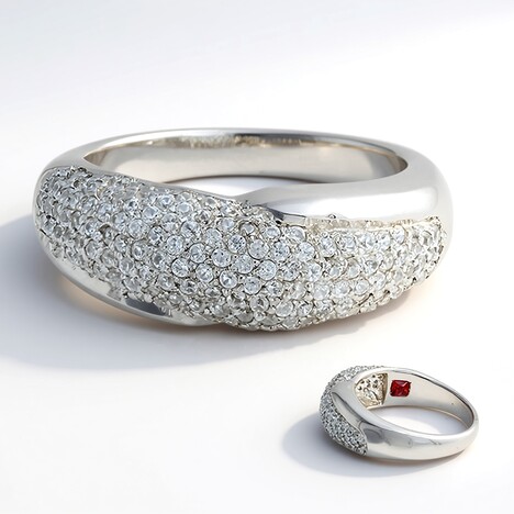 Bague en argent et Rubis de Tanzanie (M de Luca)