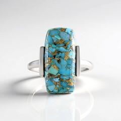Anello in argento con Turchese Ramato Blu Mohave (Faszination Türkis)