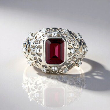 Anillo en plata con Rodolita (de Melo)
