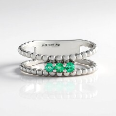 Anello in argento con Smeraldo Russo (de Melo Essence)