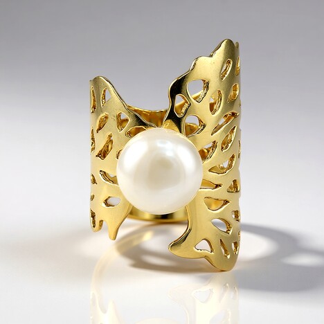 Anello in argento con Perla di Acqua Dolce (TPC)