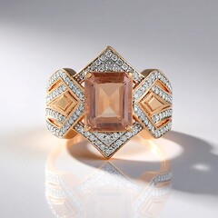 Anello in oro con Morganite AAA