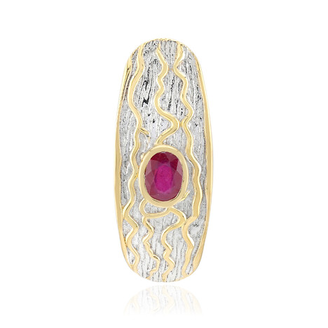 Zilveren hanger met een Bemainty robijn (MONOSONO COLLECTION)