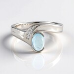 Anello in argento con Acquamarina Ofiki