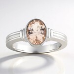 Bague en argent et Morganite du Brésil