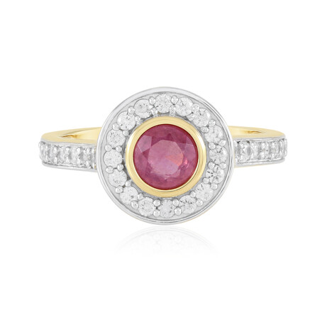 Bague en argent et Saphir rose de Madagascar