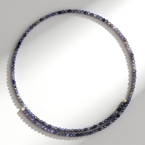 Collana rigida in acciaio con Tanzanite (Riya)
