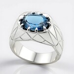 Anello in argento con Topazio Blu Londra (de Melo Essence)