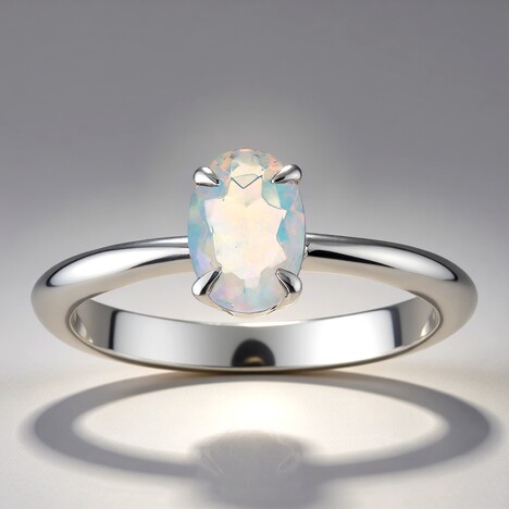Anello in argento con Opale di Welo