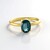 Anello in argento con Cianite Blu Foglia di Tè