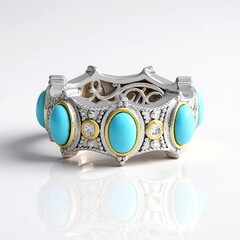 Anillo en plata con Turquesa bella durmiente