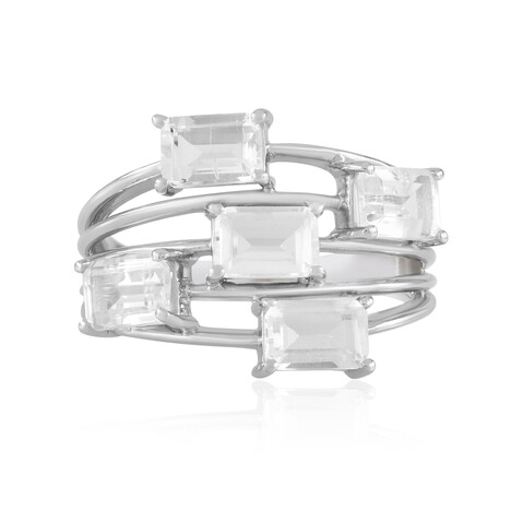 White Quartz Silver Ring