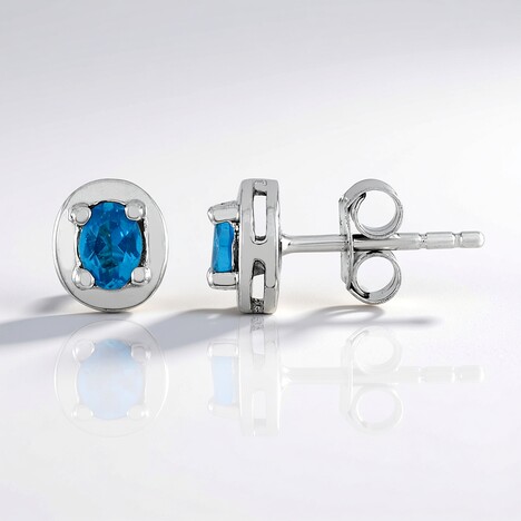 Orecchini in argento con Apatite Blu Neon