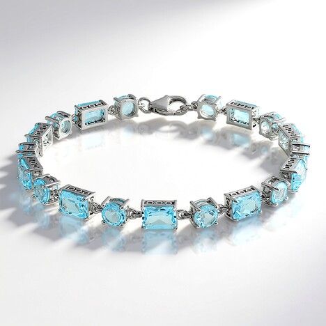 Bracciale in argento con Topazio Blu Cielo
