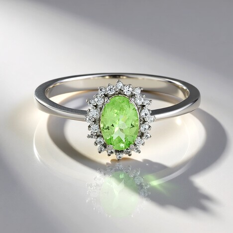 Anello in argento con Granato Menta Merelani