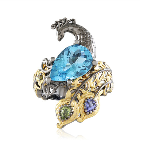 Blue Topaz Silver Ring (Gems en Vogue)