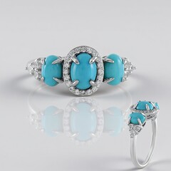 Anello in argento con Turchese Sleeping Beauty