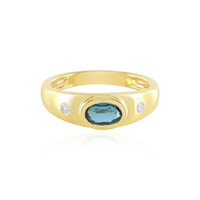 Anello in argento con Cianite Blu Foglia di Tè