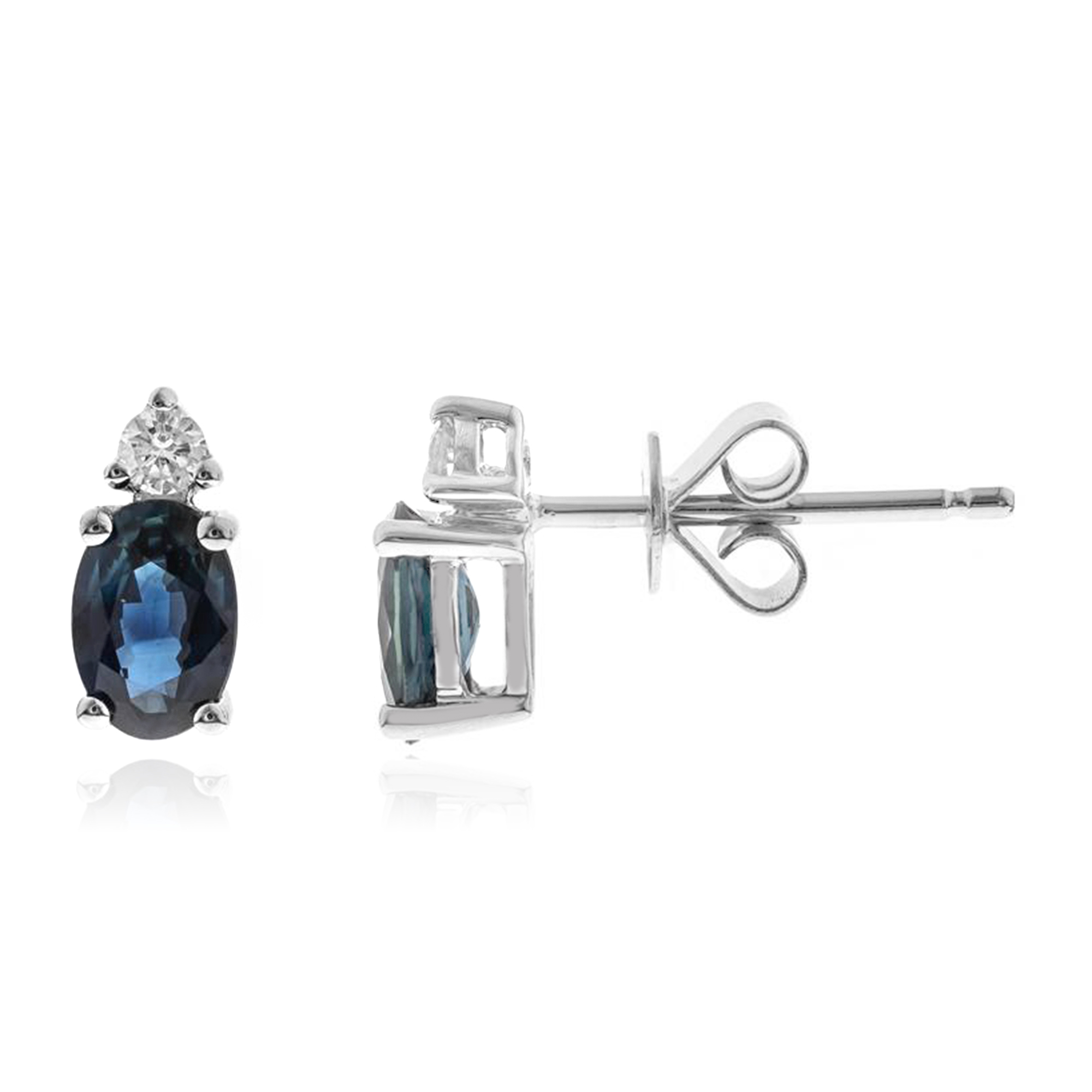 ESSENS Orecchini Triangolo Con Zaffiro Blu E Zirconi – Eleganza In Argento 925
