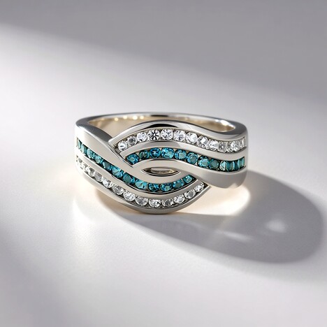 Anello in argento con Topazio Blu Londra