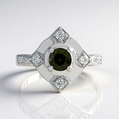 Anello in argento con Zircone Ceylon Verde