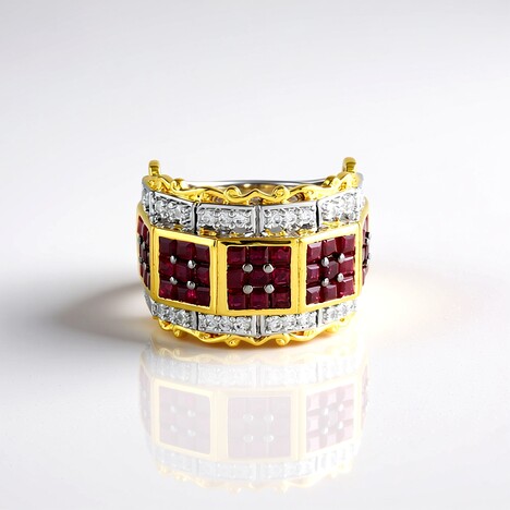 Anello in argento con Rubino della Birmania (Gems en Vogue)