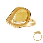 Anello in argento con Ambra Milky Baltica (dagen)