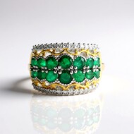 Anello in argento con Smeraldo Zambia (Gems en Vogue)