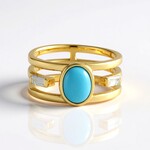 Anello in argento con Turchese Sleeping Beauty (KM by Juwelo)