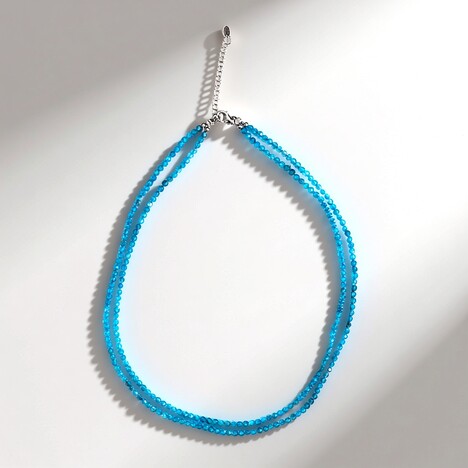 Collier en argent et Apatite bleue