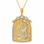 Zilveren halsketting met een parelmoer (Gems en Vogue)