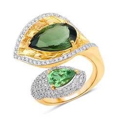 Gouden ring met een groene toermalijn (SUHANA)