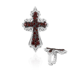 Indischer Granat-Silberring