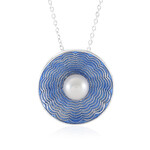 Weiße Süßwasserzuchtperlen-Silberhalskette (Adela Silber)