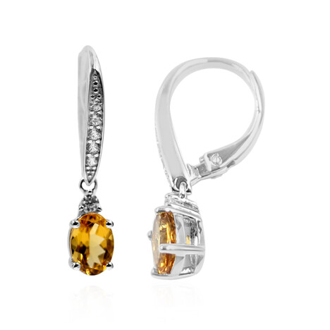 Boucles d'oreilles en argent et Scapolite cognac