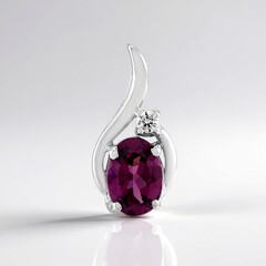 Ciondolo in argento con Granato Magenta