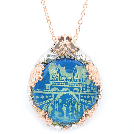 Collar en plata con Ámbar azul (Gems en Vogue)