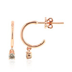 Boucles d'oreilles en or et Diamant rose de France SI1 d'Argyle  (Annette)