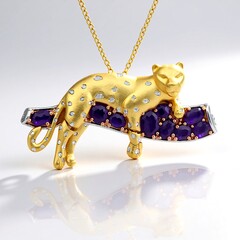 Collana in argento con Ametista (Gems en Vogue)